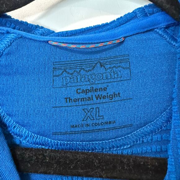 Patagonia Men's Capilene Thermal Hoody Grid Fleece Pullover Blue XL Recent Style - Picture 3 of 9
